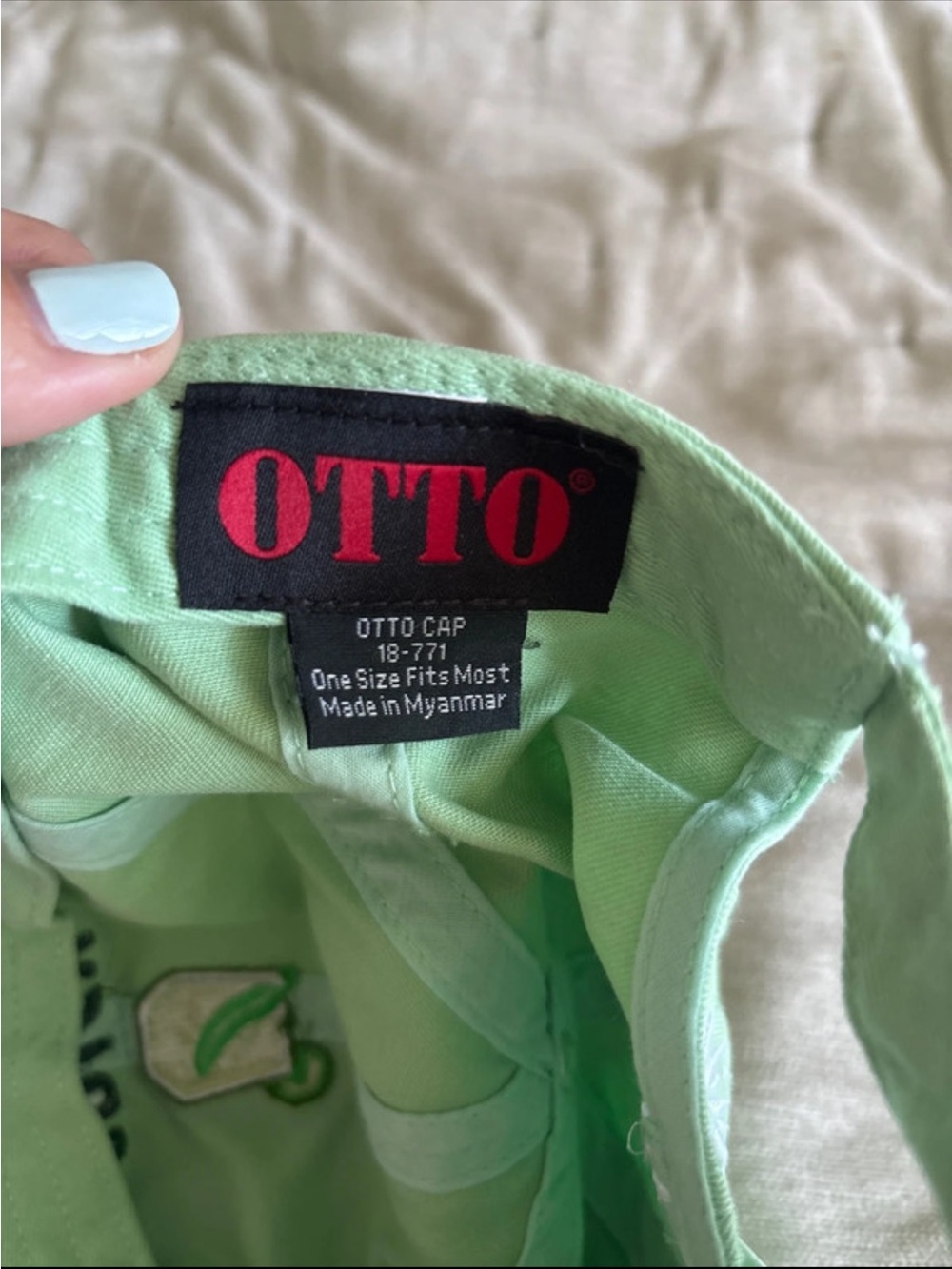 OTTO Mint Green Baseball Cap with Red Label - Picture 2 of 3